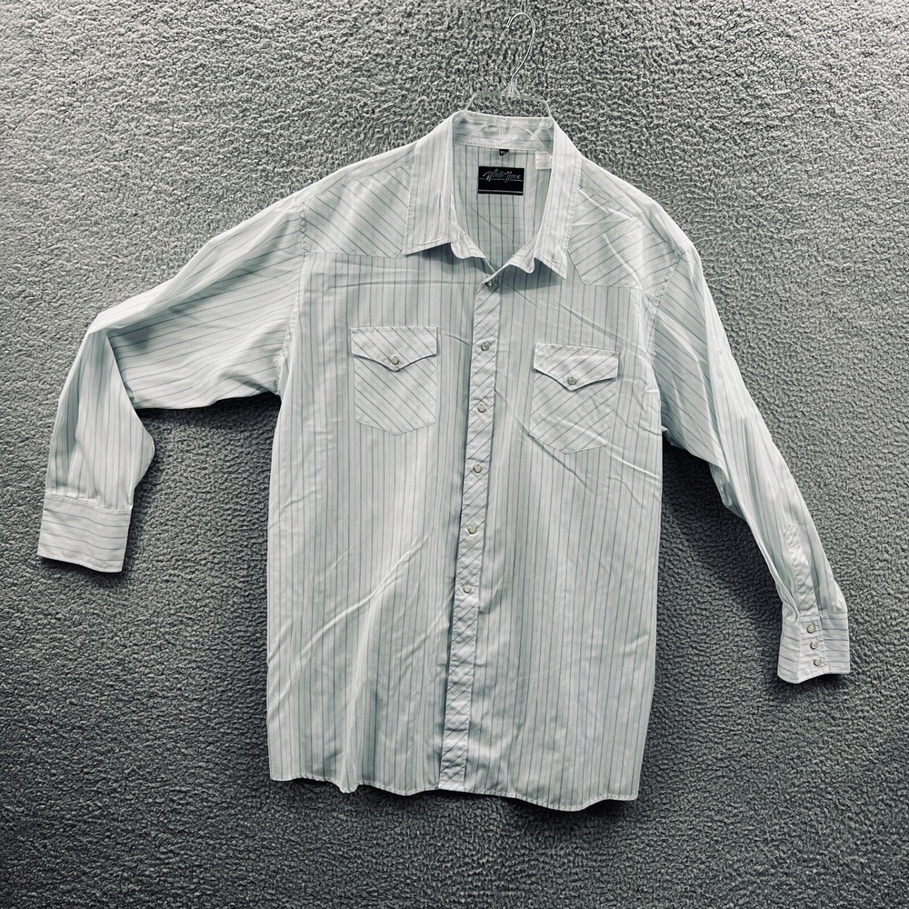 Mens Pearl Snap Western Shirt XXL Stripe Cowboy‎ Rodeo Ranch Country Heritage